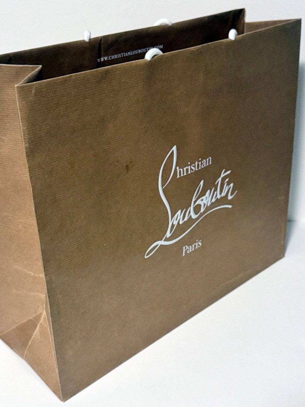 Authentic Christian Louboutin Paris Brown Shopping Gift Bag